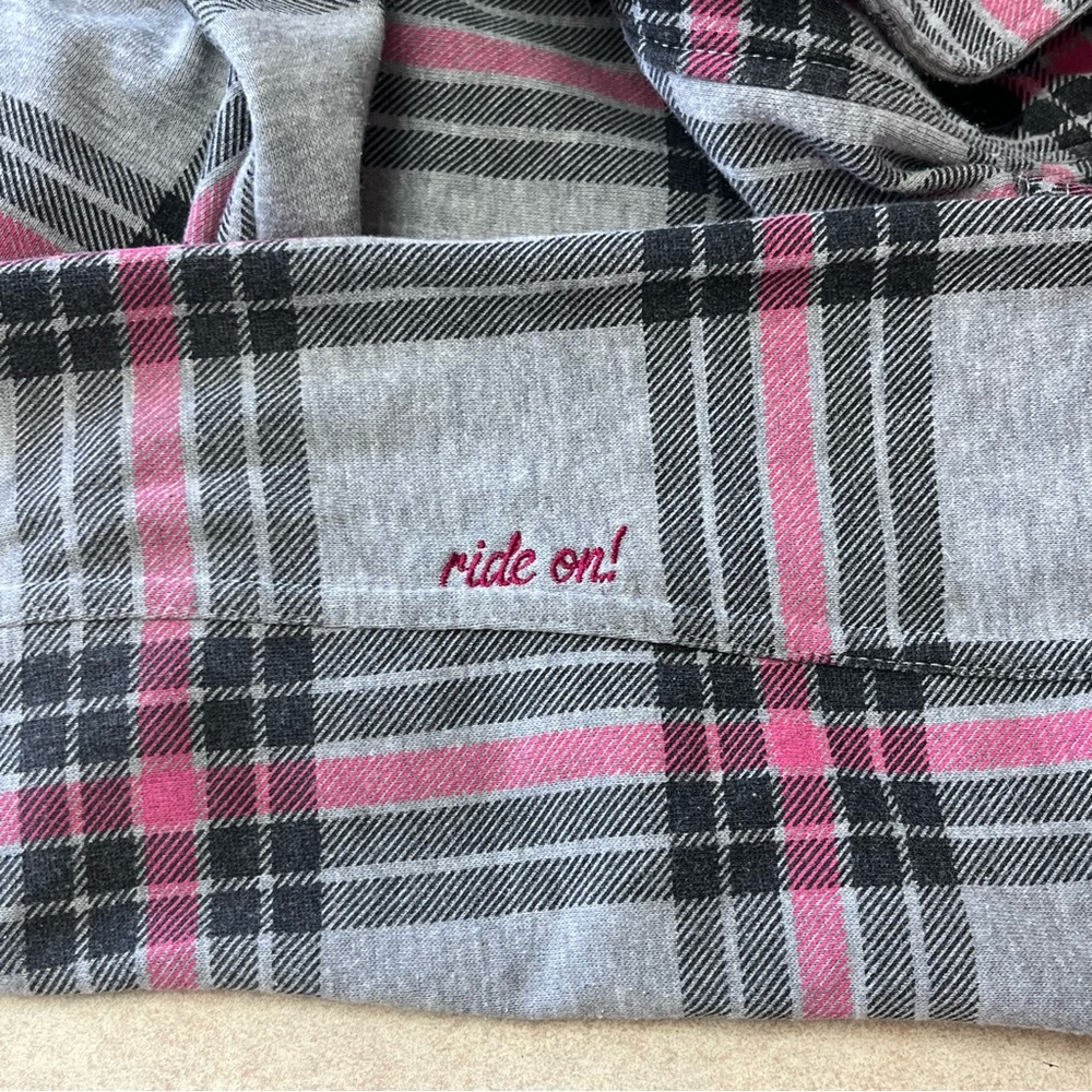 Fox Racing Grey & Pink Checkered Shacket Size Large - Picture 10 of 14